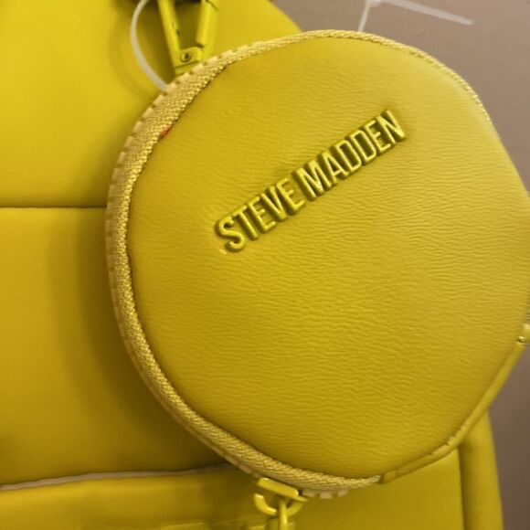 NWT Steve Madden Faux Leather (Bjaya) Backpack w/ AirPods pouch - Yellow - Picture 6 of 10